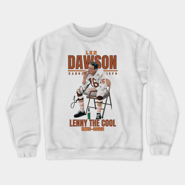 Len Dawson Aesthetic Tribute 〶 Crewneck Sweatshirt by Terahertz'Cloth